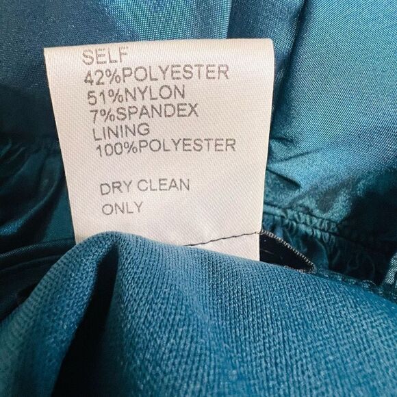 Tadashi Shoji Eclipse Stretch Taffeta Ruched Side Draped Ruffle Dress size 4 - Picture 8 of 10